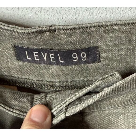 Anthropologie Level 99 Womens Green Linen Blend Shorts Sz 27 Chino Stretch - Picture 9 of 11